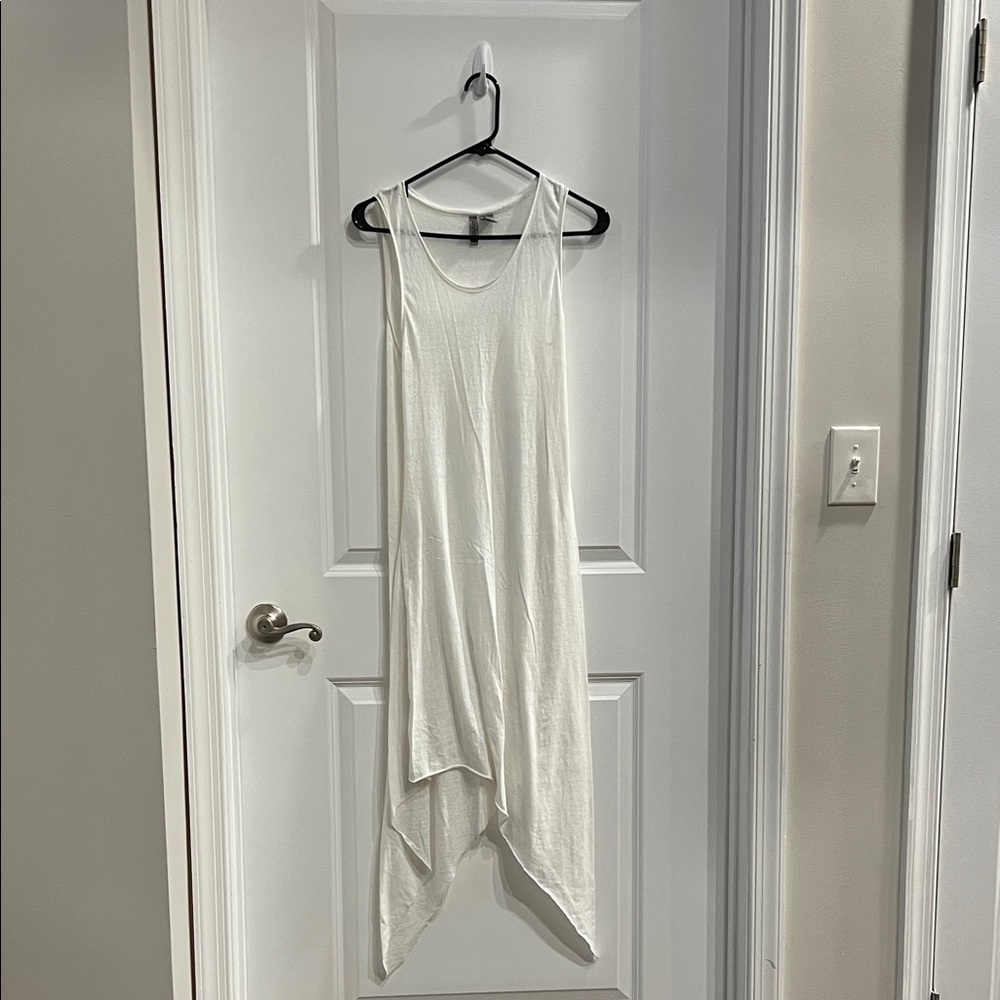 Divided Asymmetrical White Dress